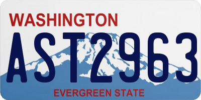 WA license plate AST2963