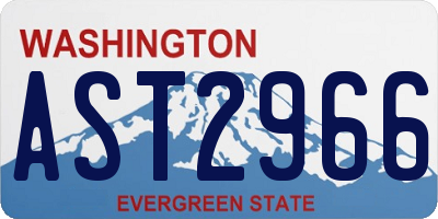 WA license plate AST2966
