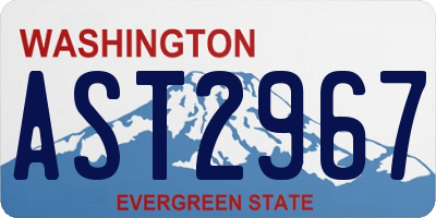 WA license plate AST2967