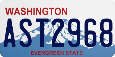 WA license plate AST2968
