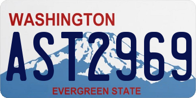 WA license plate AST2969