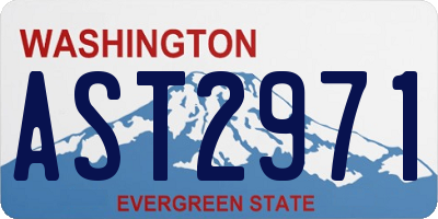 WA license plate AST2971