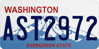 WA license plate AST2972