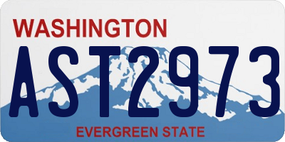 WA license plate AST2973