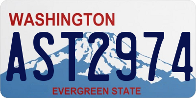 WA license plate AST2974