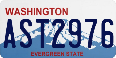 WA license plate AST2976