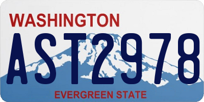 WA license plate AST2978
