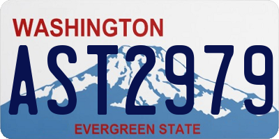 WA license plate AST2979