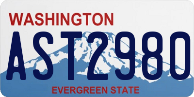 WA license plate AST2980