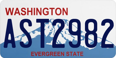 WA license plate AST2982