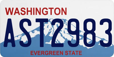 WA license plate AST2983