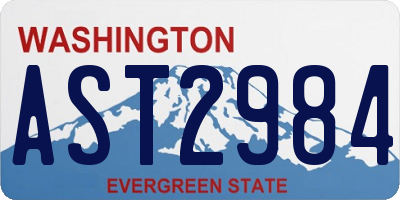 WA license plate AST2984