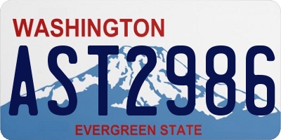WA license plate AST2986