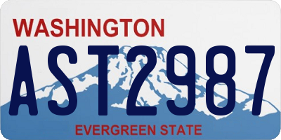 WA license plate AST2987