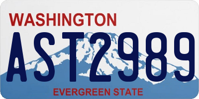 WA license plate AST2989