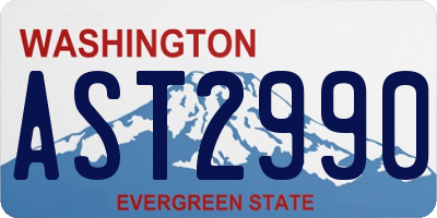 WA license plate AST2990