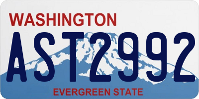 WA license plate AST2992