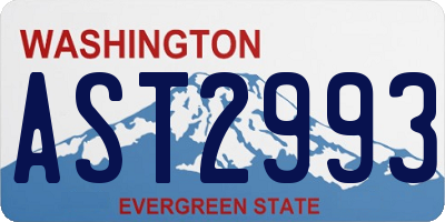WA license plate AST2993