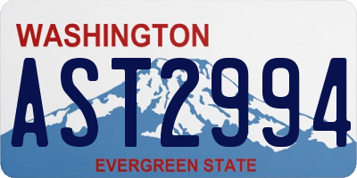 WA license plate AST2994