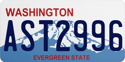 WA license plate AST2996