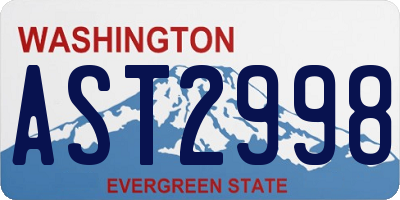 WA license plate AST2998