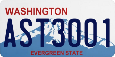 WA license plate AST3001