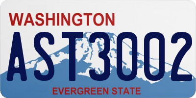 WA license plate AST3002