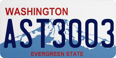 WA license plate AST3003