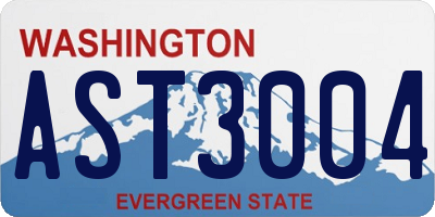 WA license plate AST3004