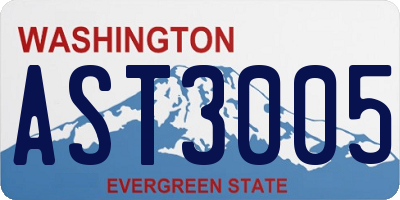 WA license plate AST3005