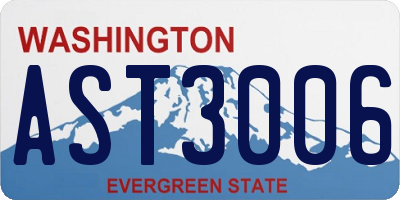 WA license plate AST3006