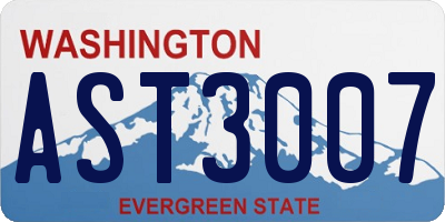 WA license plate AST3007