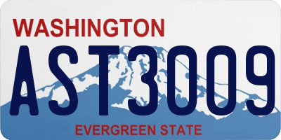 WA license plate AST3009
