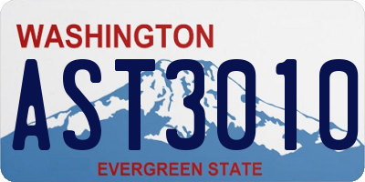 WA license plate AST3010