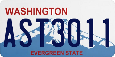 WA license plate AST3011