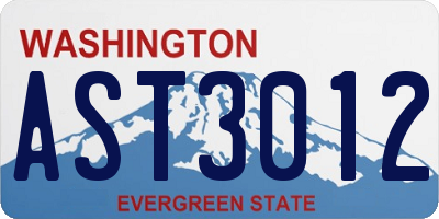 WA license plate AST3012