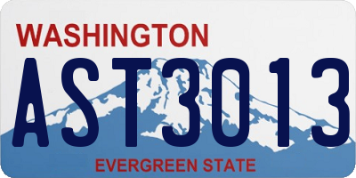 WA license plate AST3013