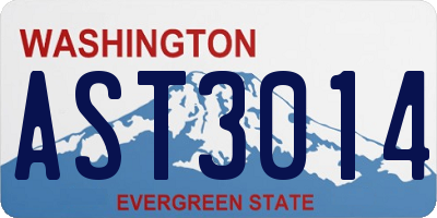 WA license plate AST3014
