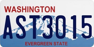 WA license plate AST3015