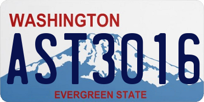 WA license plate AST3016