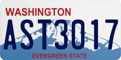 WA license plate AST3017