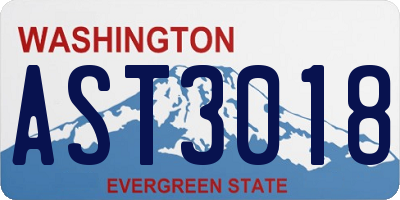 WA license plate AST3018