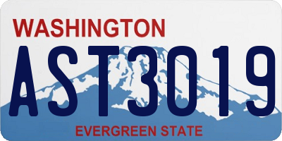WA license plate AST3019