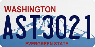 WA license plate AST3021