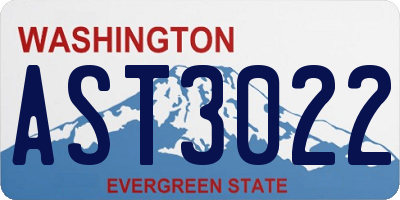 WA license plate AST3022