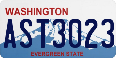WA license plate AST3023