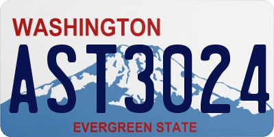 WA license plate AST3024