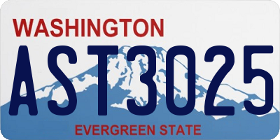 WA license plate AST3025