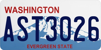 WA license plate AST3026
