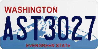 WA license plate AST3027